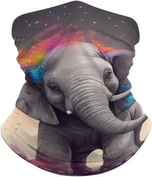 Neck Gaiter for Women Men Animal Cartoon Elephant Bandana Balaclava Face Mask Elastic Face Scarf Windproof Head Wrap Cooling Breathable Face Cover for Cycling Sports Outdoor