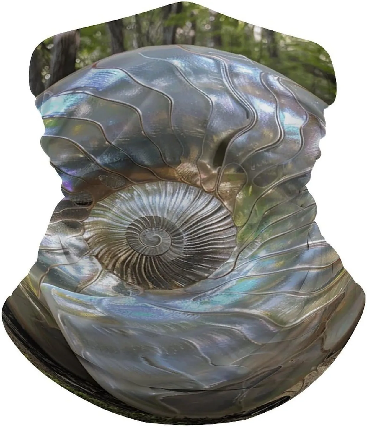 Neck Gaiter for Women Men Big Shiny Shell Bandana Balaclava Face Mask Elastic Face Scarf Windproof Head Wrap Cooling Breathable Face Cover for Cycling Sports Outdoor