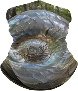 Neck Gaiter for Women Men Big Shiny Shell Bandana Balaclava Face Mask Elastic Face Scarf Windproof Head Wrap Cooling Breathable Face Cover for Cycling Sports Outdoor