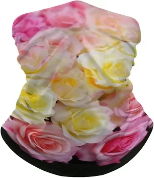 Neck Gaiter for Women Men Sweety Rose Bandana Balaclava Face Mask Elastic Face Scarf Windproof Head Wrap Cooling Breathable Face Cover for Cycling Sports Outdoor