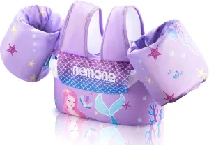 Nemone Toddler Swim Vest for 22-70 lbs Kids Floaties Swim Jacket with Arm Water Wings for Girls Boys 1 2 3 4 5 6 7 Years Old Beach Pool 20 30 40 50 60 66 Pounds Puddle Jumper