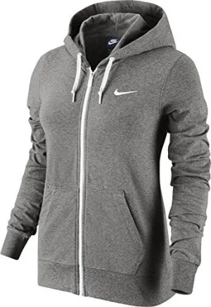 New Nike Women's Jersey Full-Zip Hoodie Dk Grey Heather/White/White X-Large