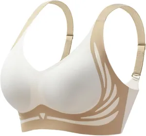NEW Retails $45 TAIMEI WHITE/CREAM Super Gather Bra Wireless Push-Up Bra Comfortable Gather Bra Lift Bra Women Lingerie Everyday Sports Bras Sz M