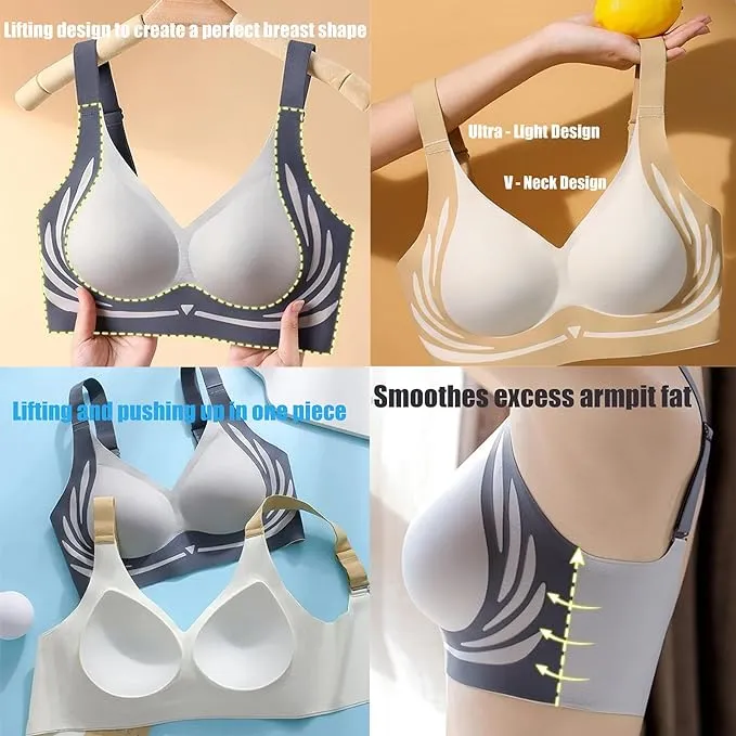 NEW Retails $45 TAIMEI WHITE/CREAM Super Gather Bra Wireless Push-Up Bra Comfortable Gather Bra Lift Bra Women Lingerie Everyday Sports Bras Sz M