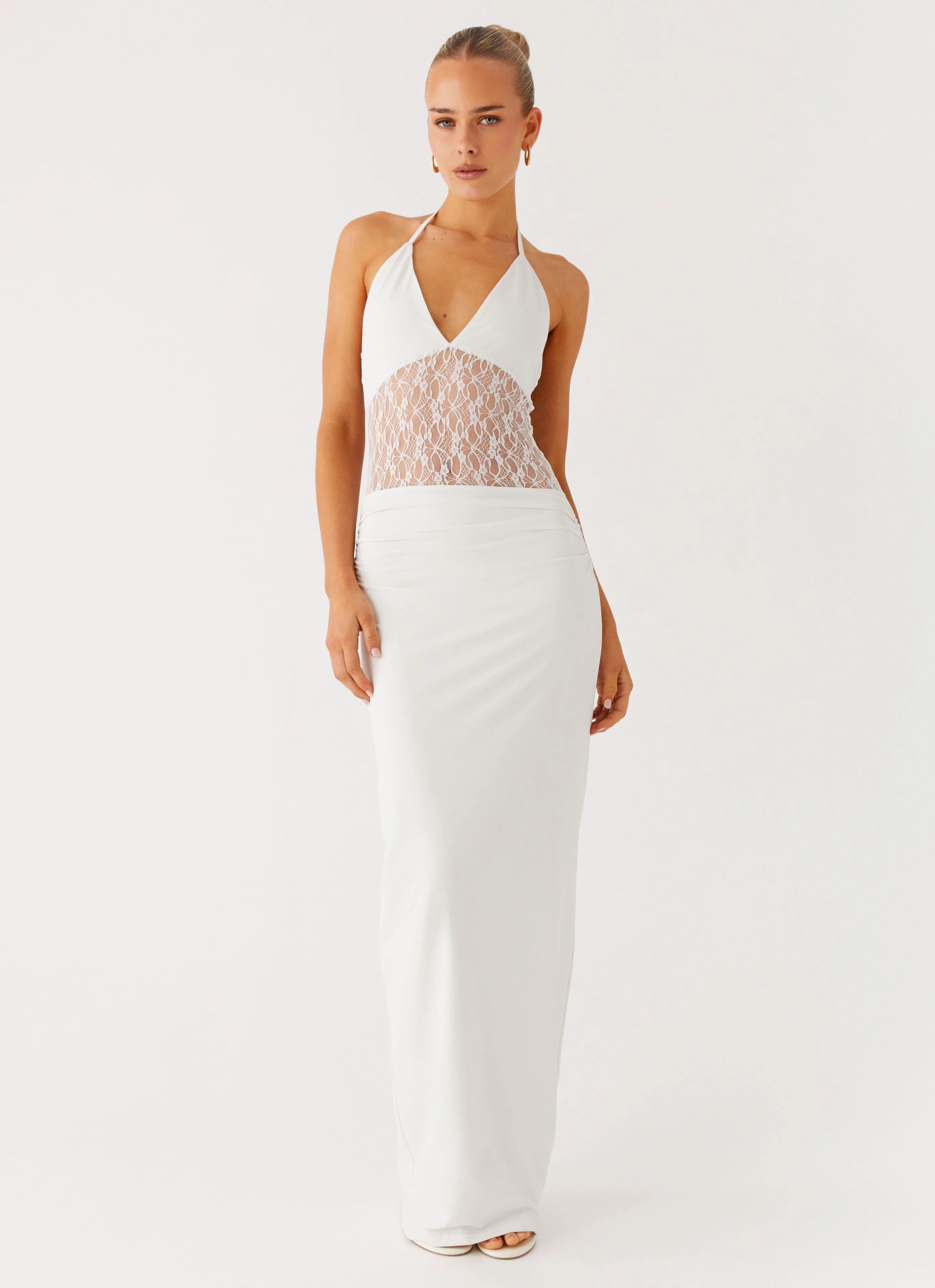Fashionable appearance Enchant Lace Maxi Dress - Ivory