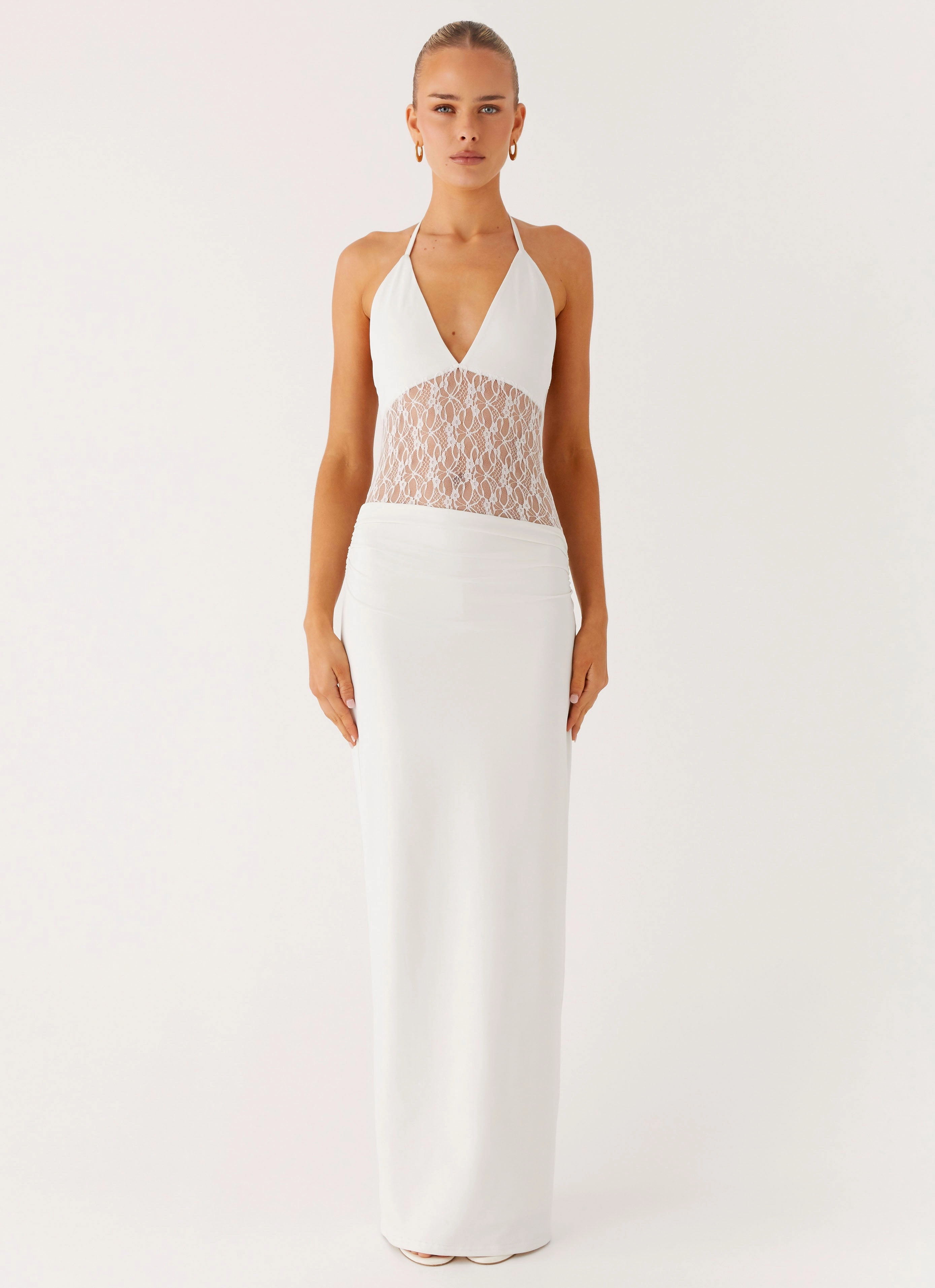 Grace Flow Pure Fabric Enchant Lace Maxi Dress - Ivory