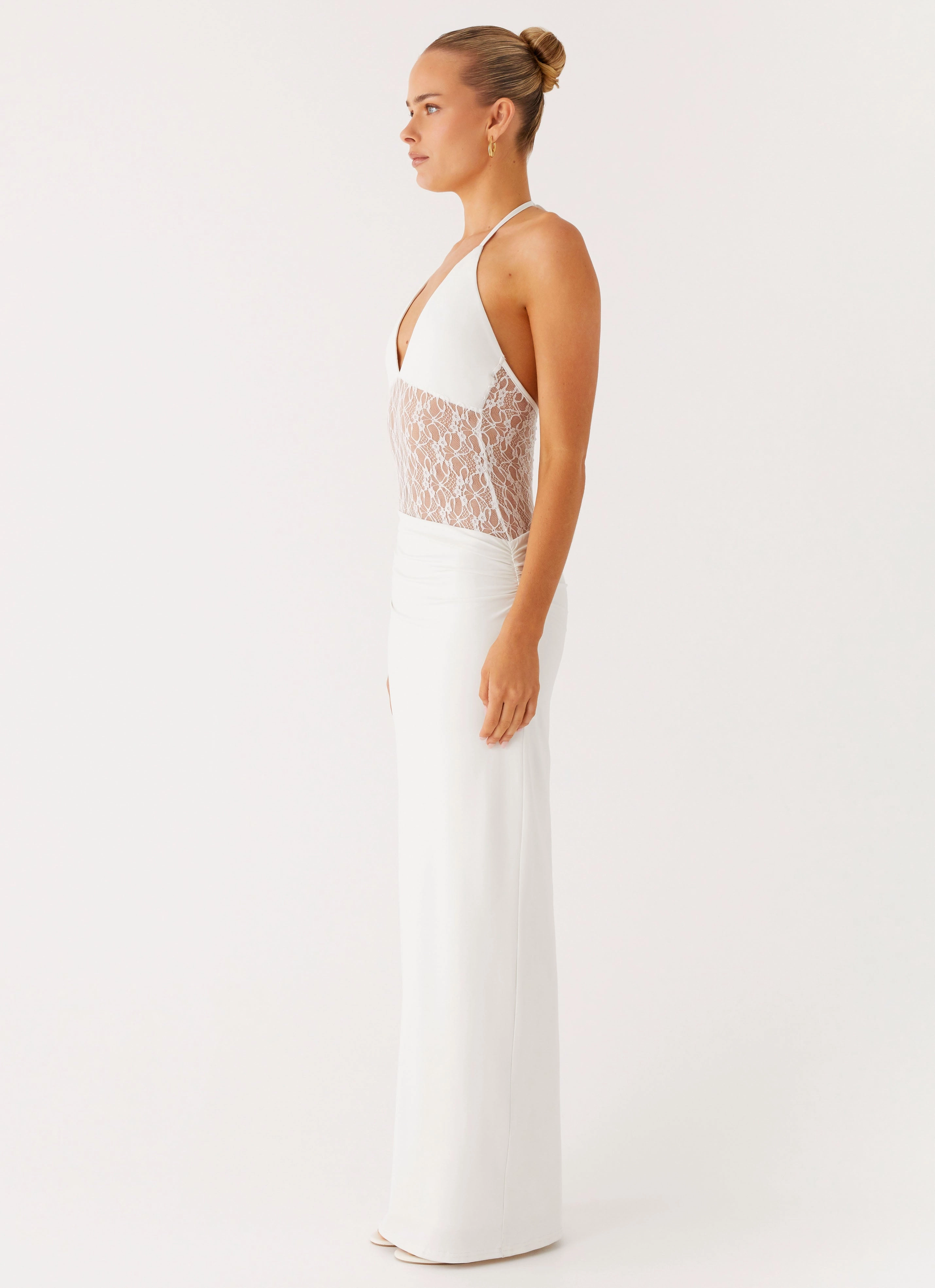 Enchant Lace Maxi Dress - Ivory Low Key Formal Outfit