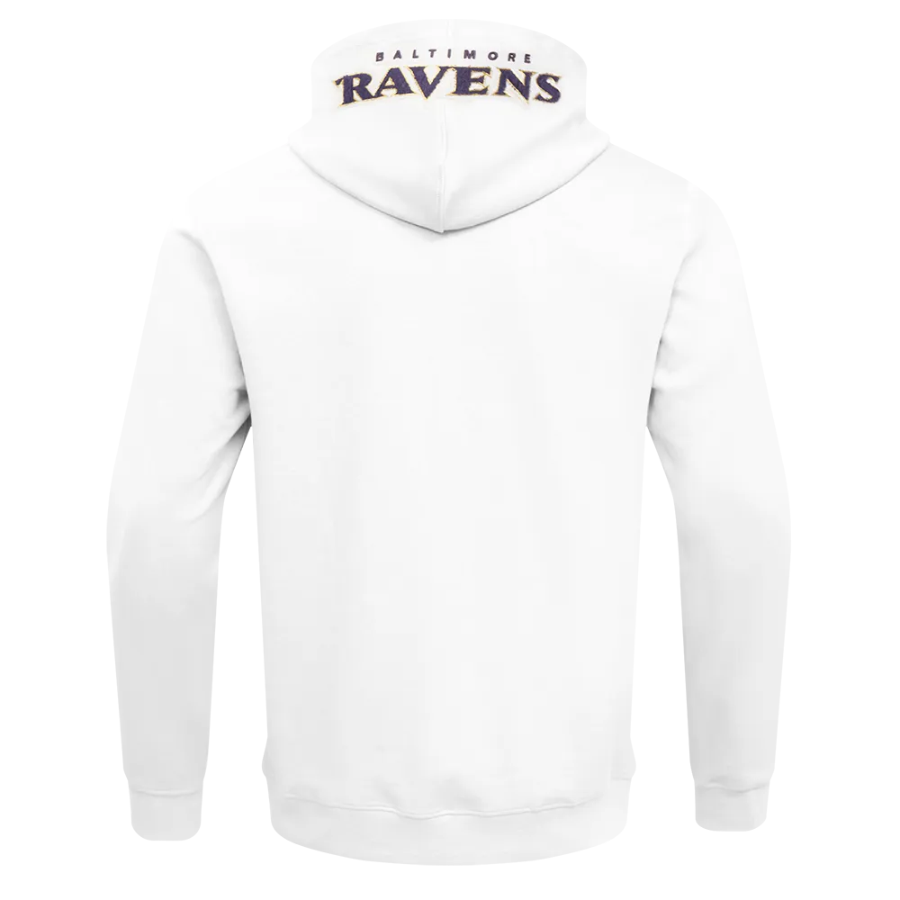NFL BALTIMORE RAVENS CLASSIC CHENILLE DK FZ PO HOODIE (WHITE)