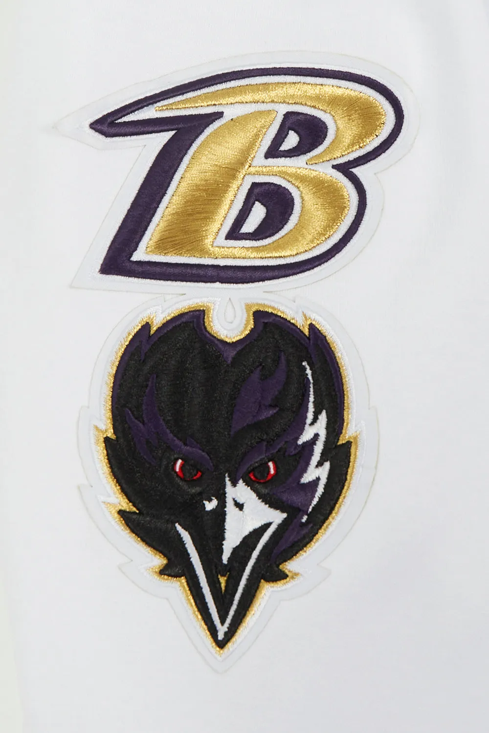 NFL BALTIMORE RAVENS CLASSIC CHENILLE DK FZ PO HOODIE (WHITE)