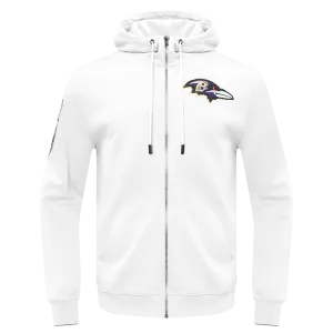NFL BALTIMORE RAVENS CLASSIC CHENILLE DK FZ PO HOODIE (WHITE)