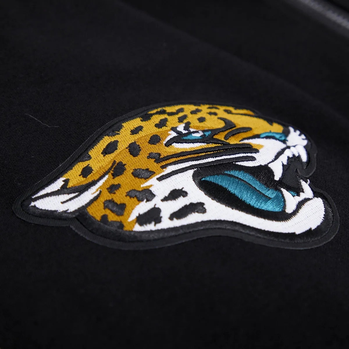 NFL JACKSONVILLE JAGUARS CLASSIC CHENILLE MEN'S FZ PO HOODIE (BLACK)