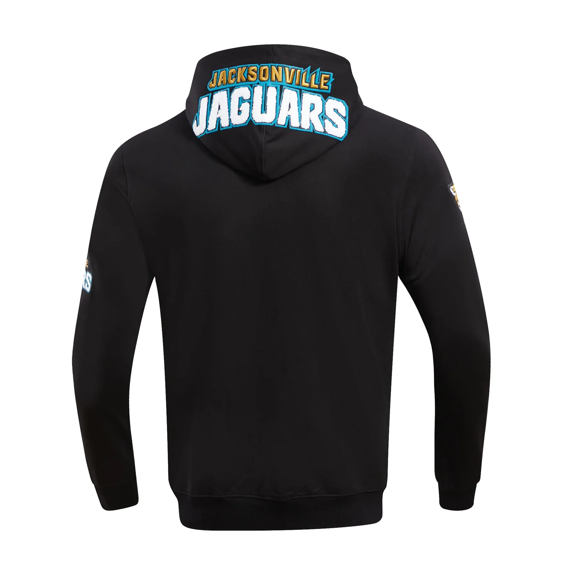NFL JACKSONVILLE JAGUARS CLASSIC CHENILLE MEN'S FZ PO HOODIE (BLACK)