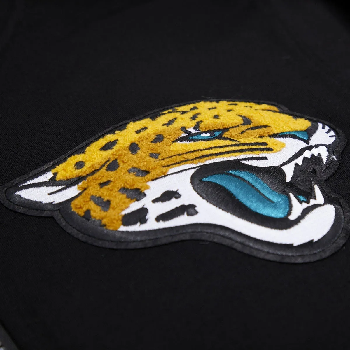 NFL JACKSONVILLE JAGUARS CLASSIC CHENILLE MEN'S FZ PO HOODIE (BLACK)