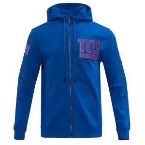 NFL NEW YORK GIANTS CLASSIC CHENILLE MEN'S FZ HOODIE (DODGER BLUE)