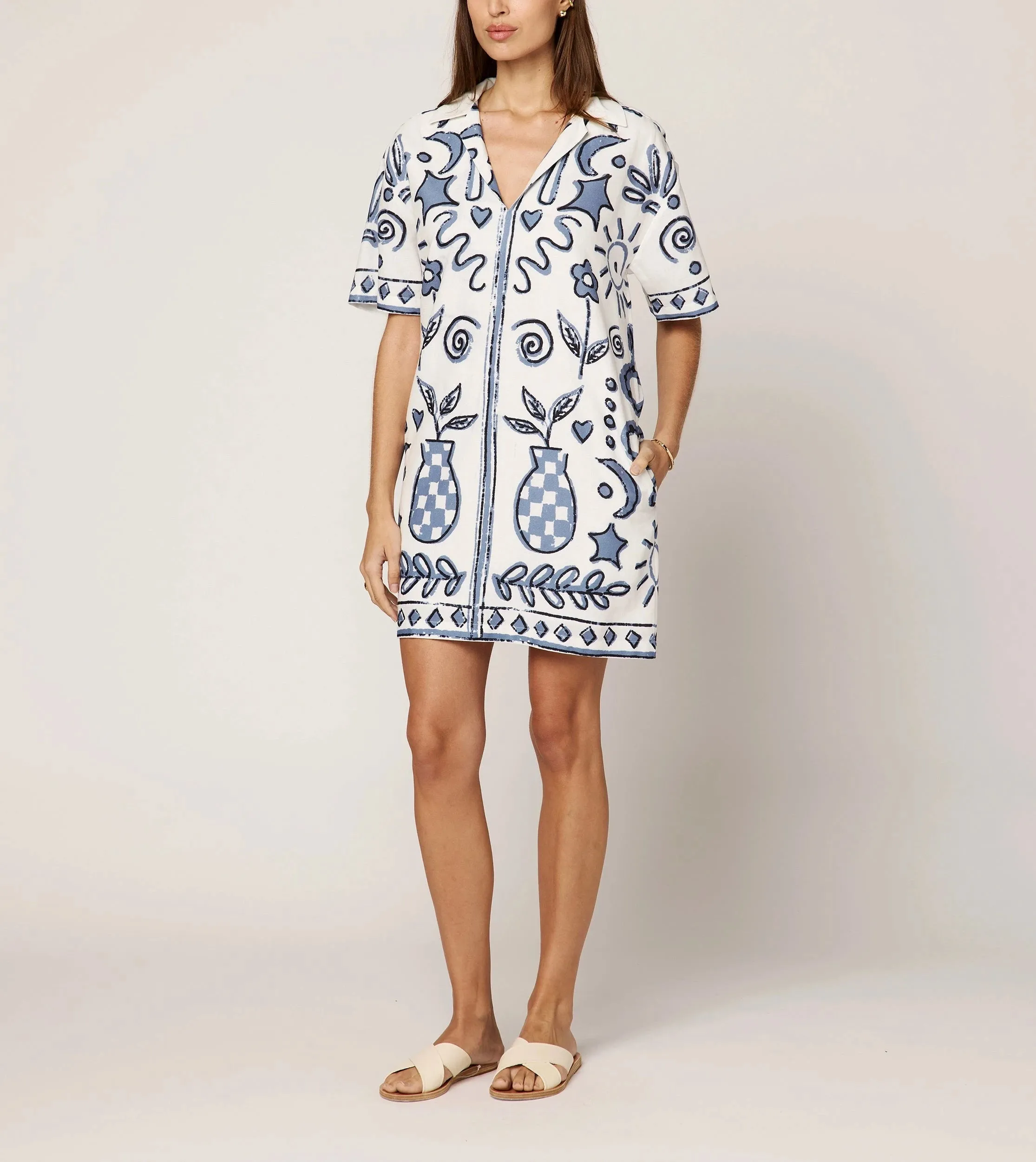 Modern Movement Sleek And Stylish Sandy Mini Dress | Verona