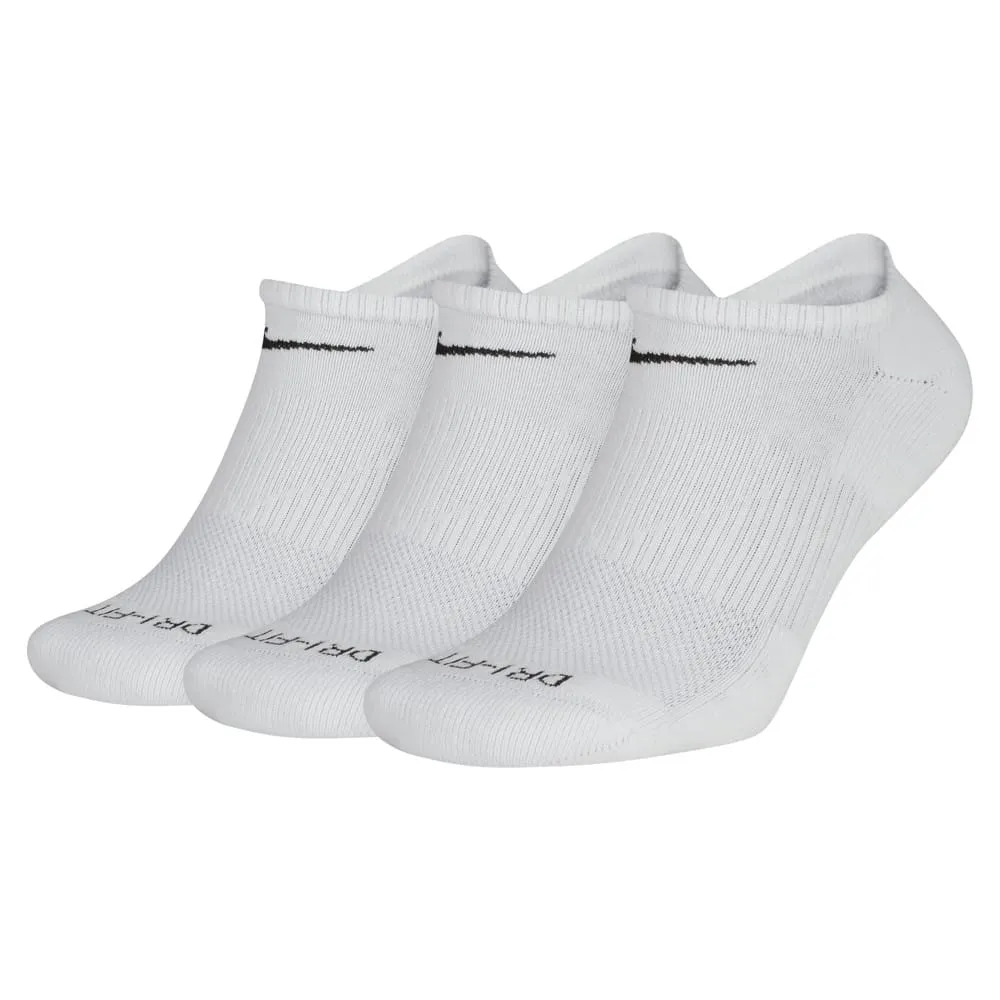 Nike Performance Cushion White/Black Training No-Show Socks - 3-Pack