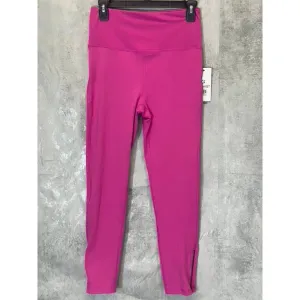 NINE WEST Women's Pink Beauty Crapped Zipper Hem Pull-On Stretch High-Waist Active Leggings SZ M