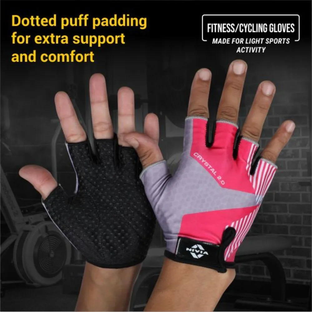 Nivia Crystal 2.0 Fitness Glove Medium - Pink