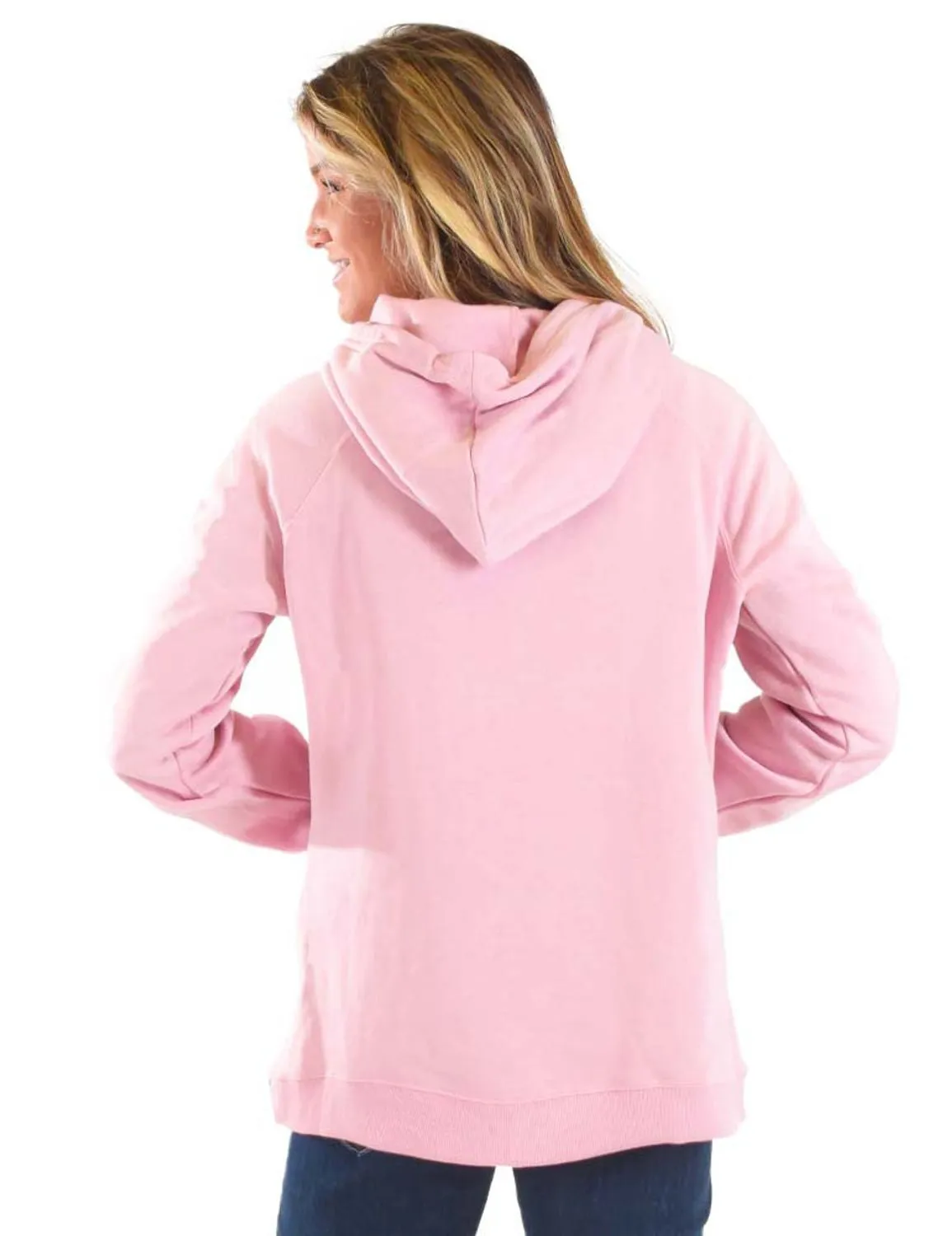 Perfect Match Cowgirl Tuff Womens Gray Believe Pink Poly/Rayon Hoodie