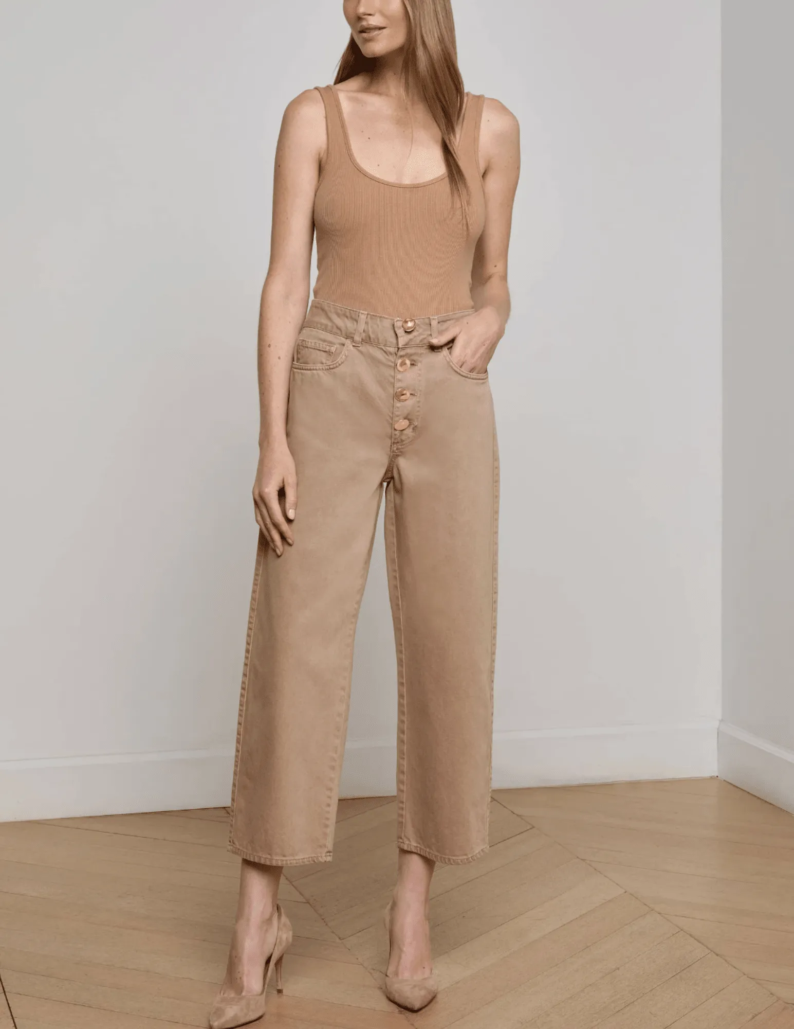 Foundation Wear Layer Ready L??AGENCE Liora High Rise Cropped Jeans in Dark Cappuccino