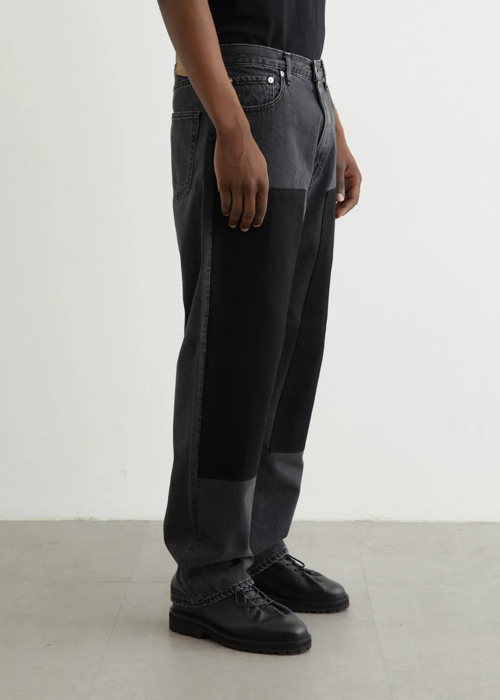 No Gap Waist 101 Dad's Fit Denim Pants Garment Dyed Technique