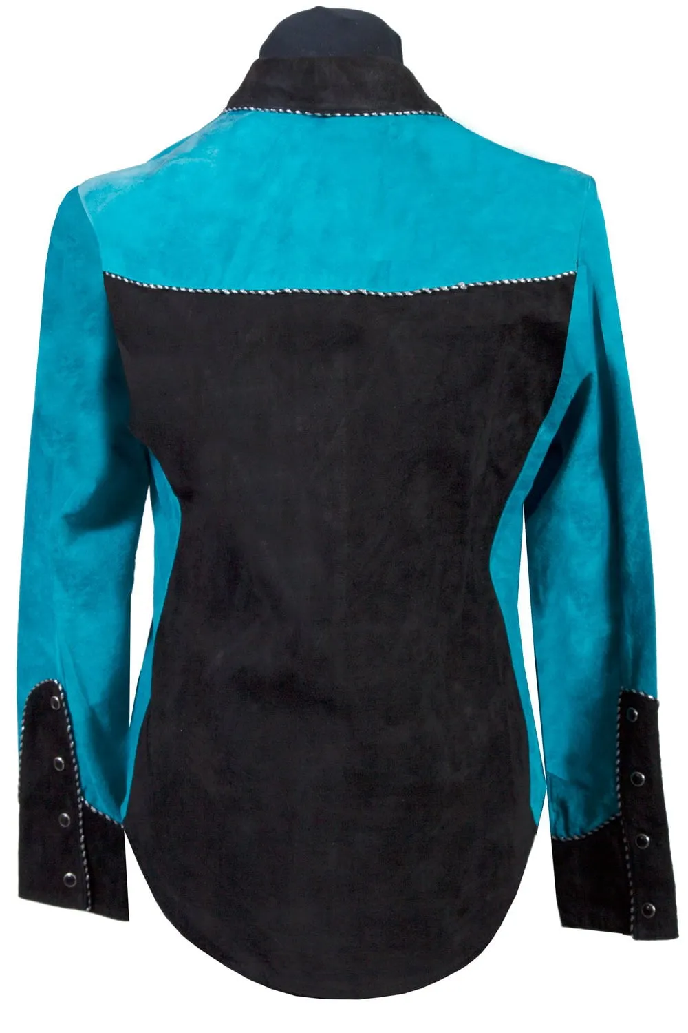 No Gap Waist Weekend Wear Scully Womens Two Tone Western Black/Blue Leather Leather Jacket