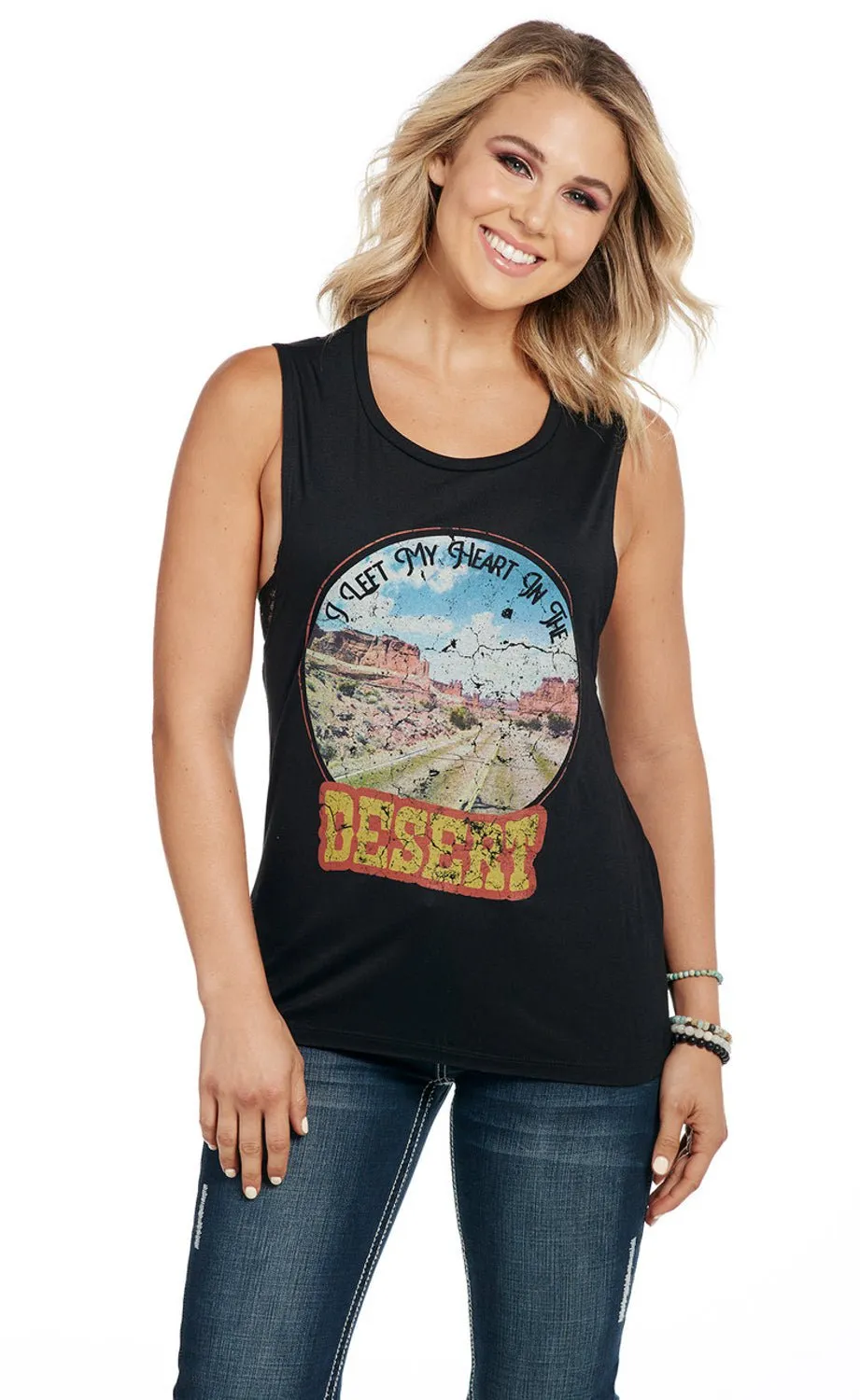 Cowgirl Up Womens Let My Heart Flowy Black Polyester S/L Tank Top Pocket Detailing Soft Collar Design