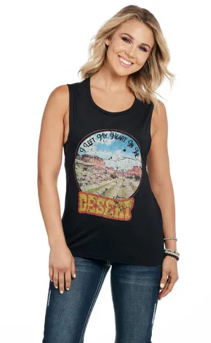 No Logo Cowgirl Up Womens Let My Heart Flowy Black Polyester S/L Tank Top Cowgirl Up Womens Let My Heart Flowy Black Polyester S/L Tank Top Pocket Detailing Soft Collar Design