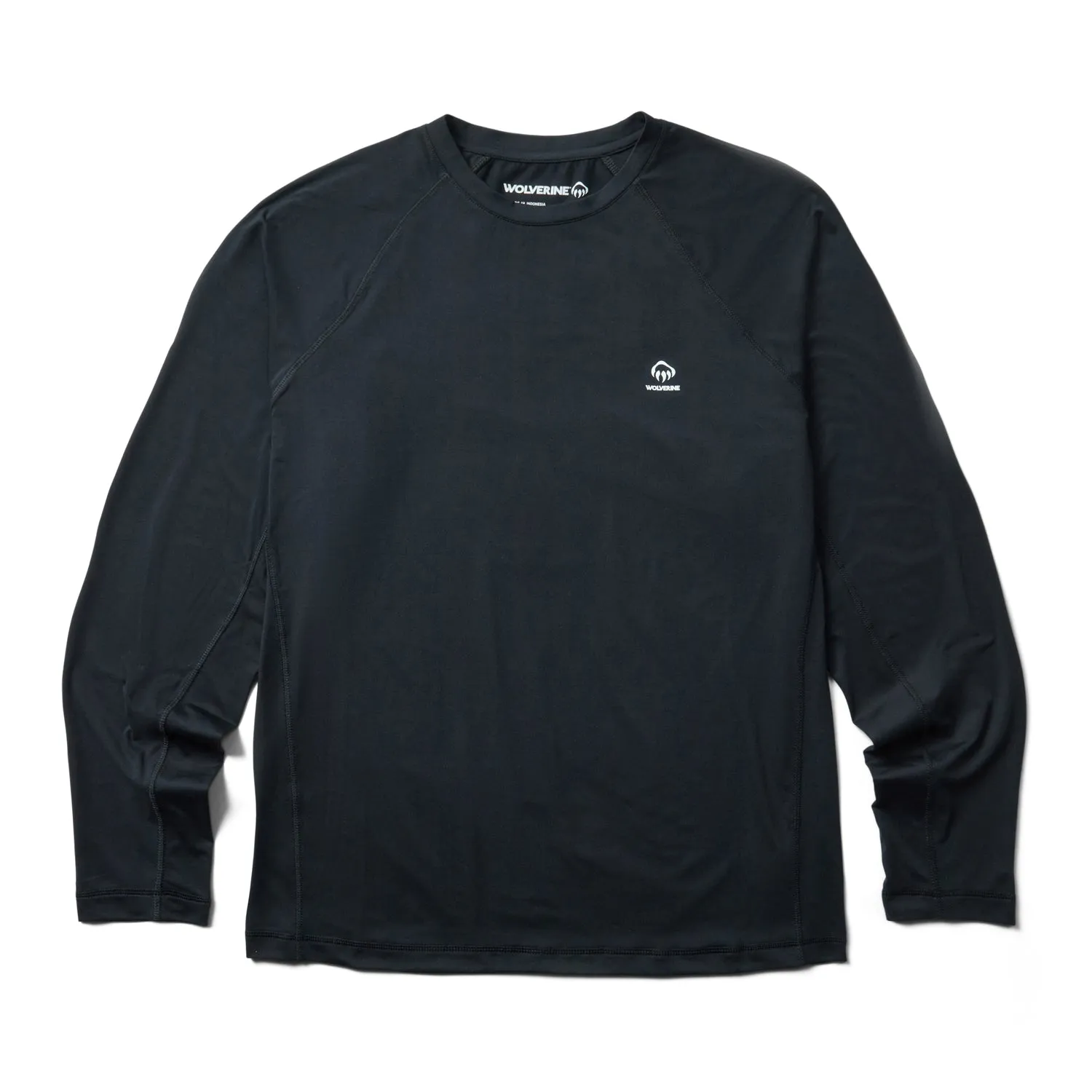 Wolverine Mens Black Polyester L/S Tactical Sun-Stop Eco Crew Team Building