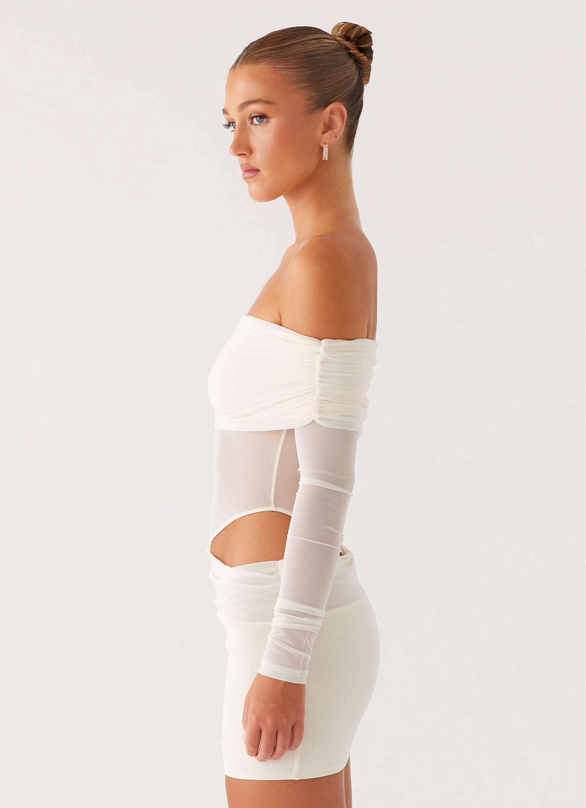 No Doubt Mini Dress - Ivory Functional-Design Floral-Pattern