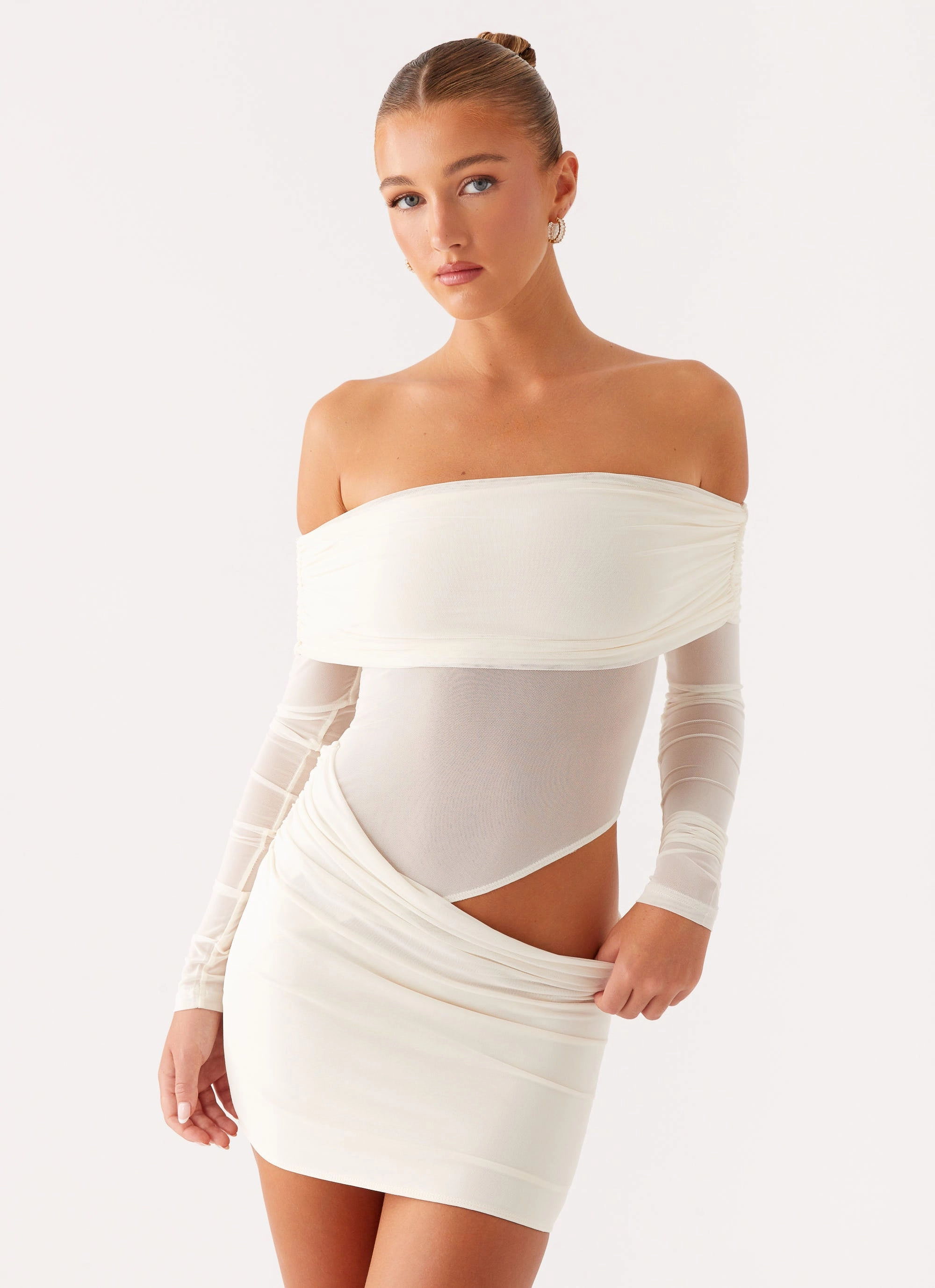 Grab Now No Doubt Mini Dress - Ivory