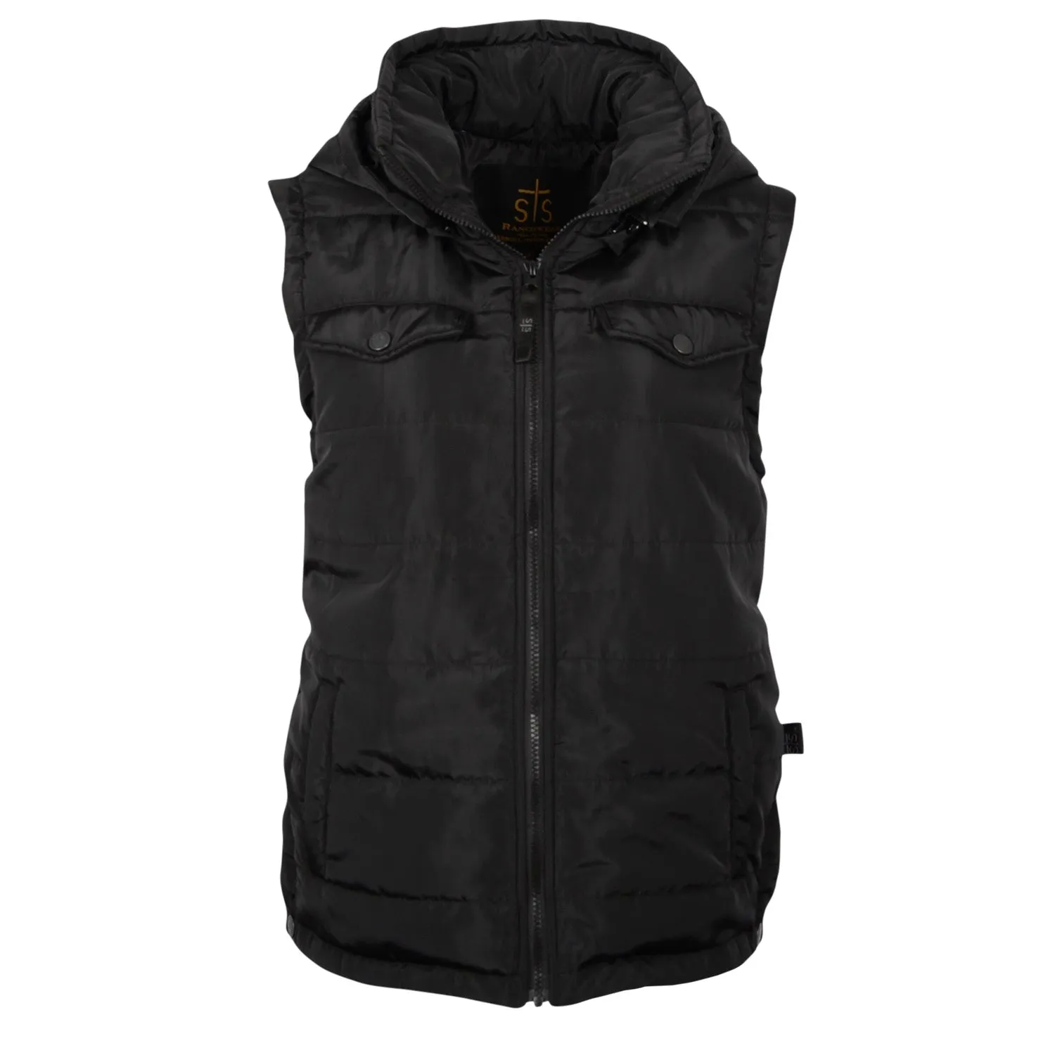 Low Maintenance Denim Modern Attire STS Ranchwear Womens Crazy Jane Black 100% Polyester Softshell Vest