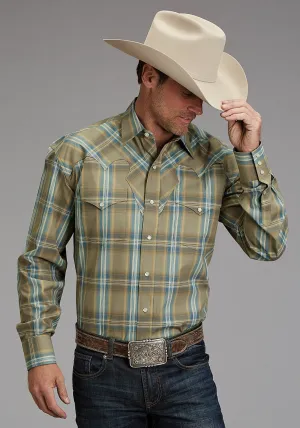 Non Irritating Stitching Stetson Mens Sand Ridge Plaid Brown 100% Cotton L/S Shirt Lightweight Layer Youthful Style Stetson Mens Sand Ridge Plaid Brown 100% Cotton L/S Shirt