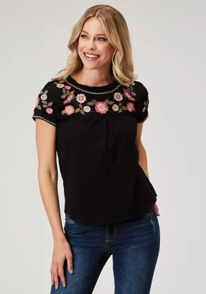 Non Restrictive Silhouette Roper Womens Cute Peasant Black 100% Cotton S/S Tunic Roper Womens Cute Peasant Black 100% Cotton S/S Tunic Contemporary Look