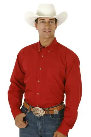 Non Twist Side Seams Roper Mens Red 100% Cotton L/S 1 Pkt Solid Poplin Button Western Shirt Roper Mens Red 100% Cotton L/S 1 Pkt Solid Poplin Button Western Shirt All-day Comfort