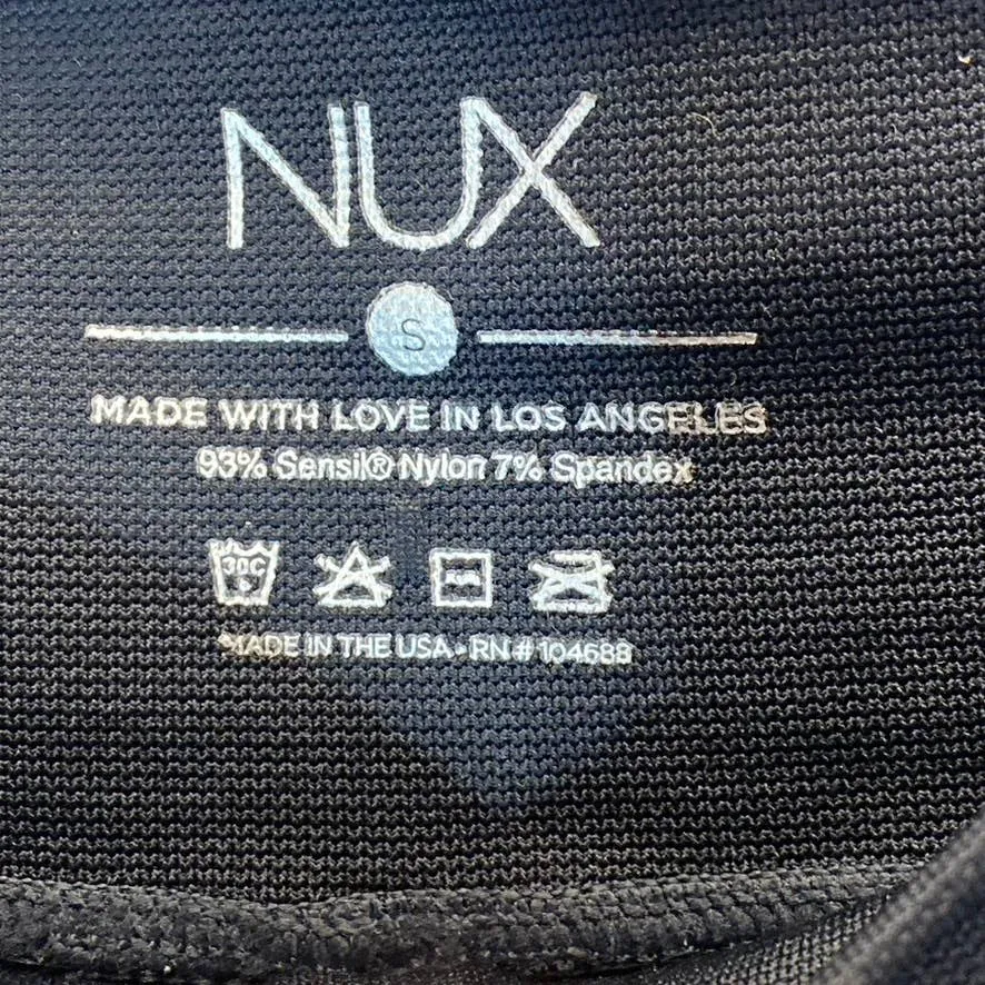 NUX Women's Solid Black V-Crop Medium-Rise Pull-On Capri Leggings SZ S