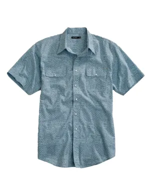 Odor control Tin Haul Mens Dot Matrix Aztec Blue 100% Cotton S/S Shirt Functional Comfort Tin Haul Mens Dot Matrix Aztec Blue 100% Cotton S/S Shirt