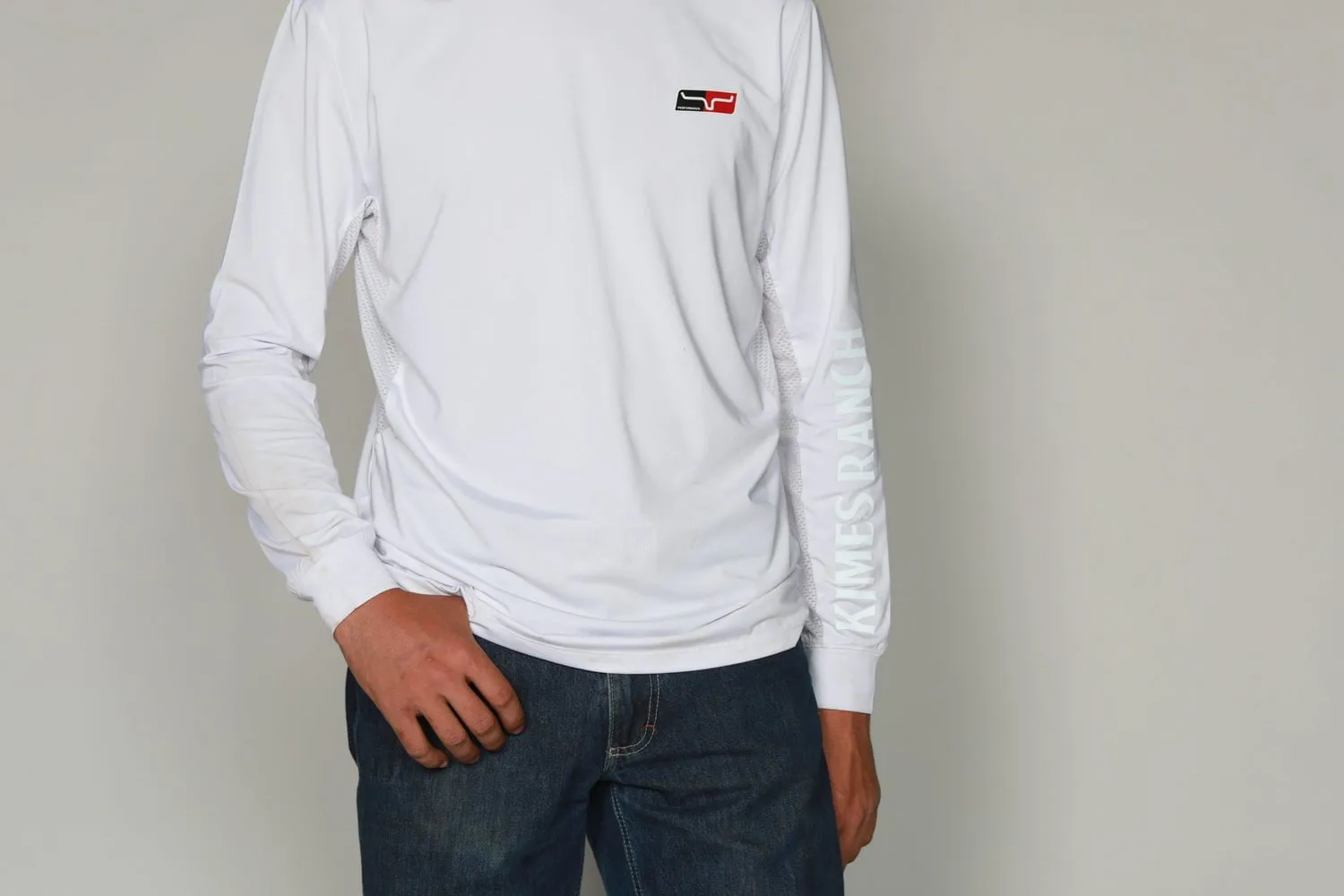 Errand Ready First Date Kimes Ranch Mens K1 Tech Tee White Polyester Blend L/S T-Shirt
