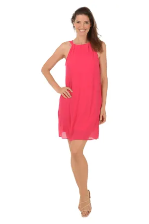 OdorControl Treatment Solid Halter Neck Sleeveless Dress Chic Silhouette Solid Halter Neck Sleeveless Dress