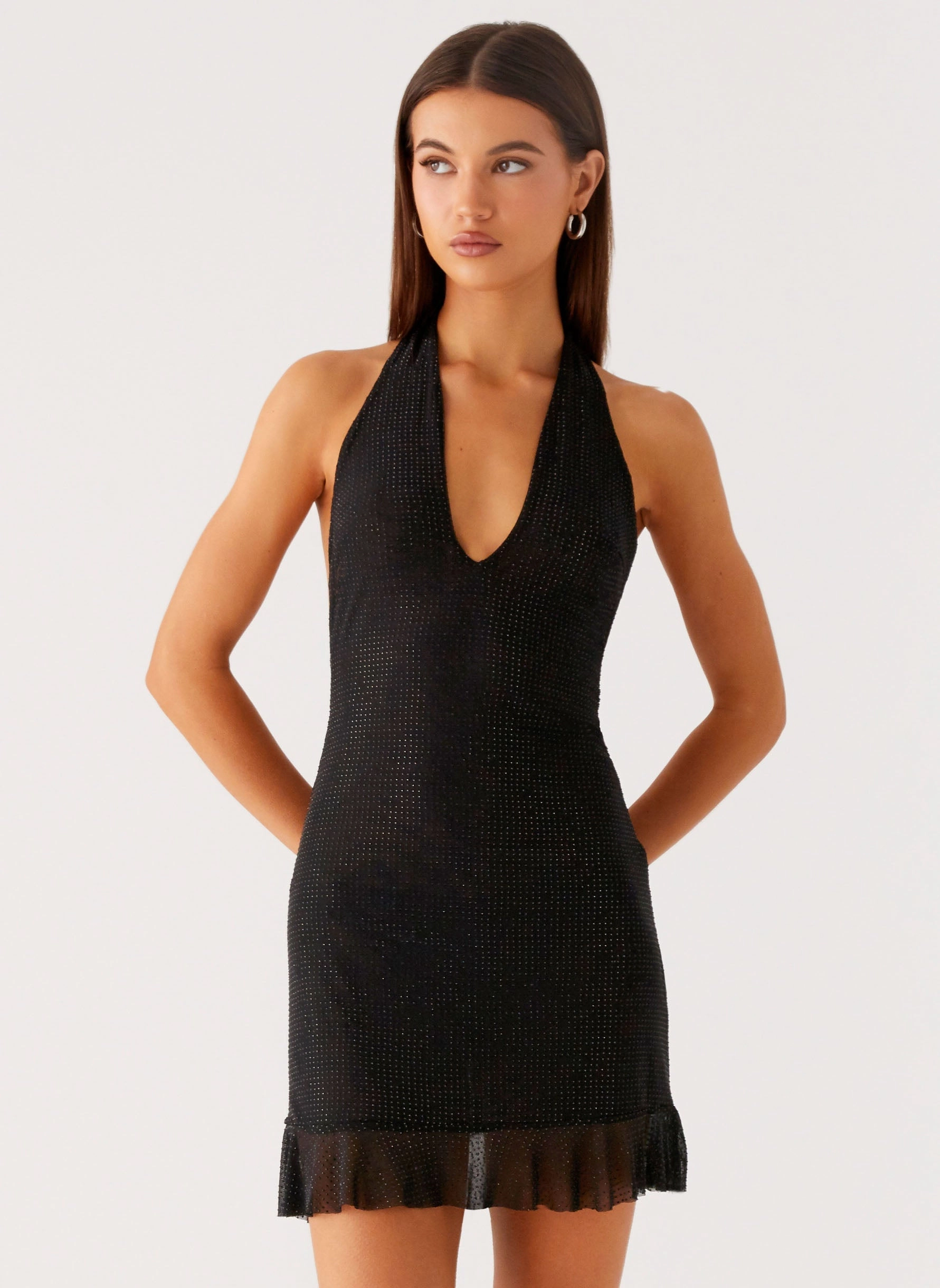 Odrella Sequin Mini Dress - Black Fluid Shape