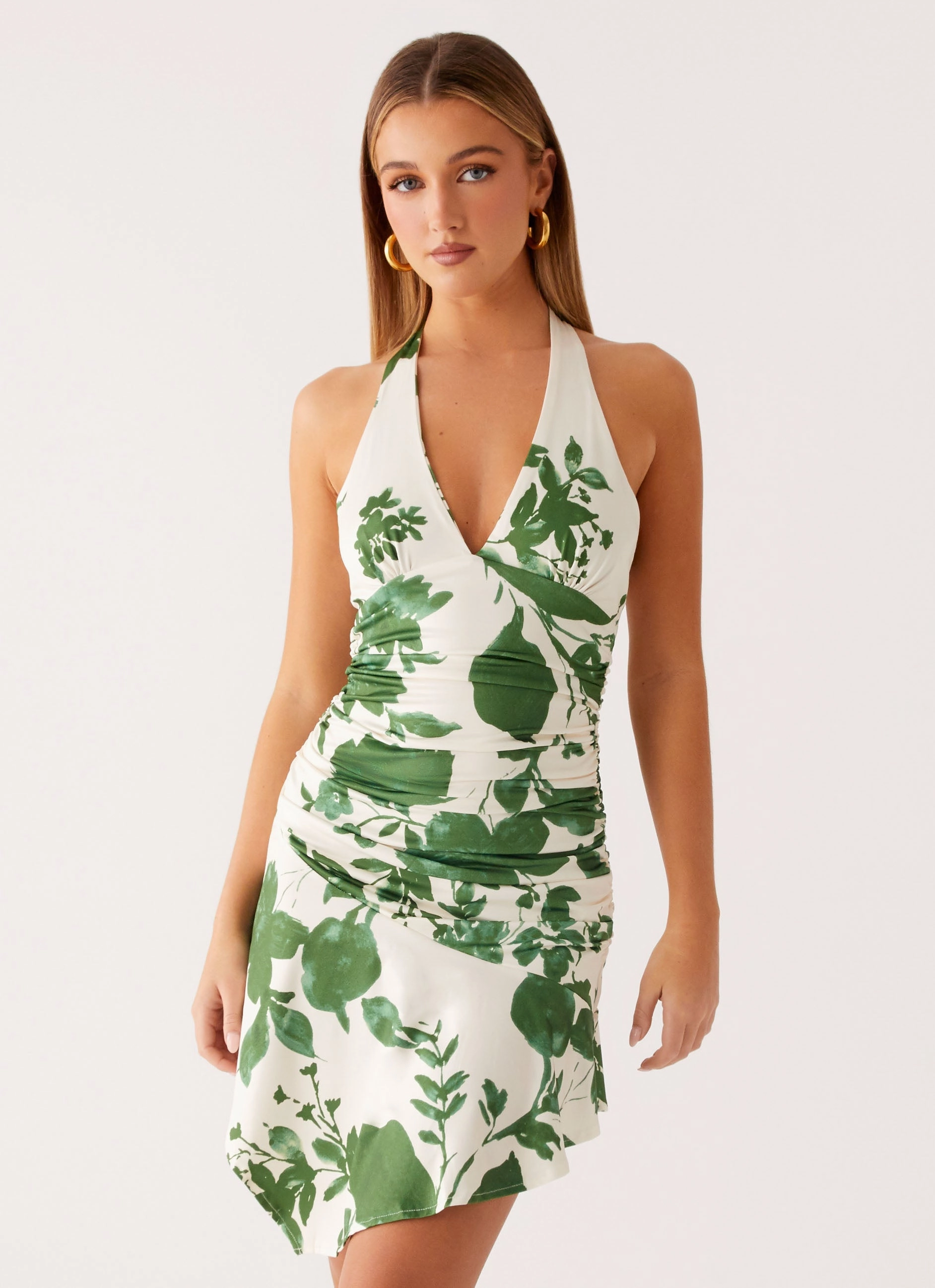 Flattering Waistband Colt Mini Dress - Verdant Bloom