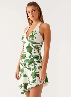 Olive Tone Colt Mini Dress - Verdant Bloom Colt Mini Dress - Verdant Bloom Sophisticated Touch Soft Pleats