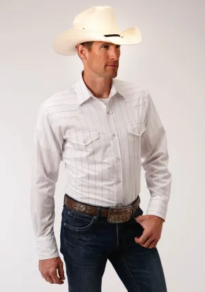 ombre color Roper Mens White Cotton Blend Red Stripe L/S Shirt Networking Session Roper Mens White Cotton Blend Red Stripe L/S Shirt