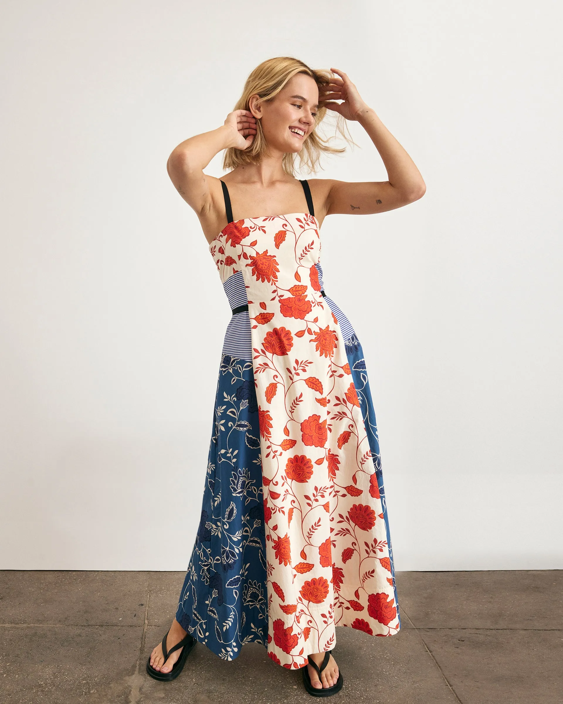 Tavira Dress Bold Pattern Front-Slit