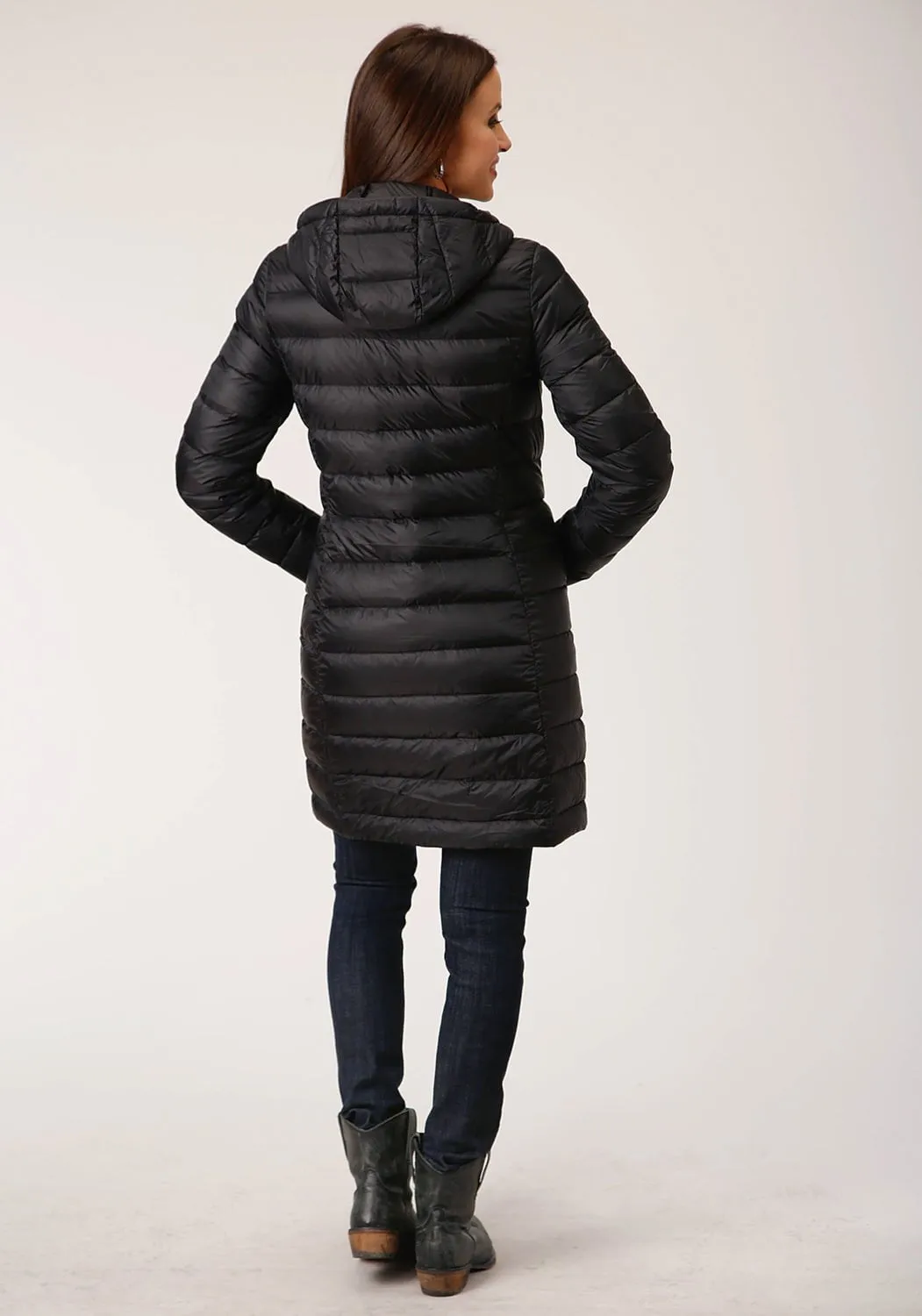 Roper Womens Down Coated Black Nylon Insulated Jacket Blended Style Autumn Days Family Style Eco Friendly