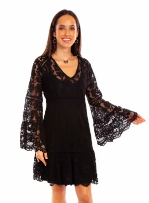 On The Go Scully Womens Two Piece Lace Black Cotton Blend L/S Dress XS Effortless casual Clean Outfit Scully Womens Two Piece Lace Black Cotton Blend L/S Dress XS