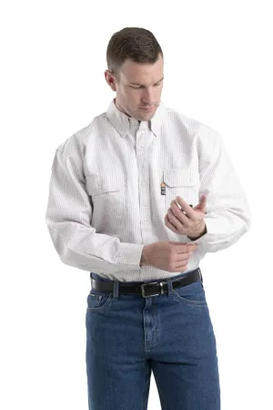 On-Trend Fashion Berne Mens Khaki 100% Cotton FR Button Down Workshirt L/S Berne Mens Khaki 100% Cotton FR Button Down Workshirt L/S Holiday Special Minimalist Fit