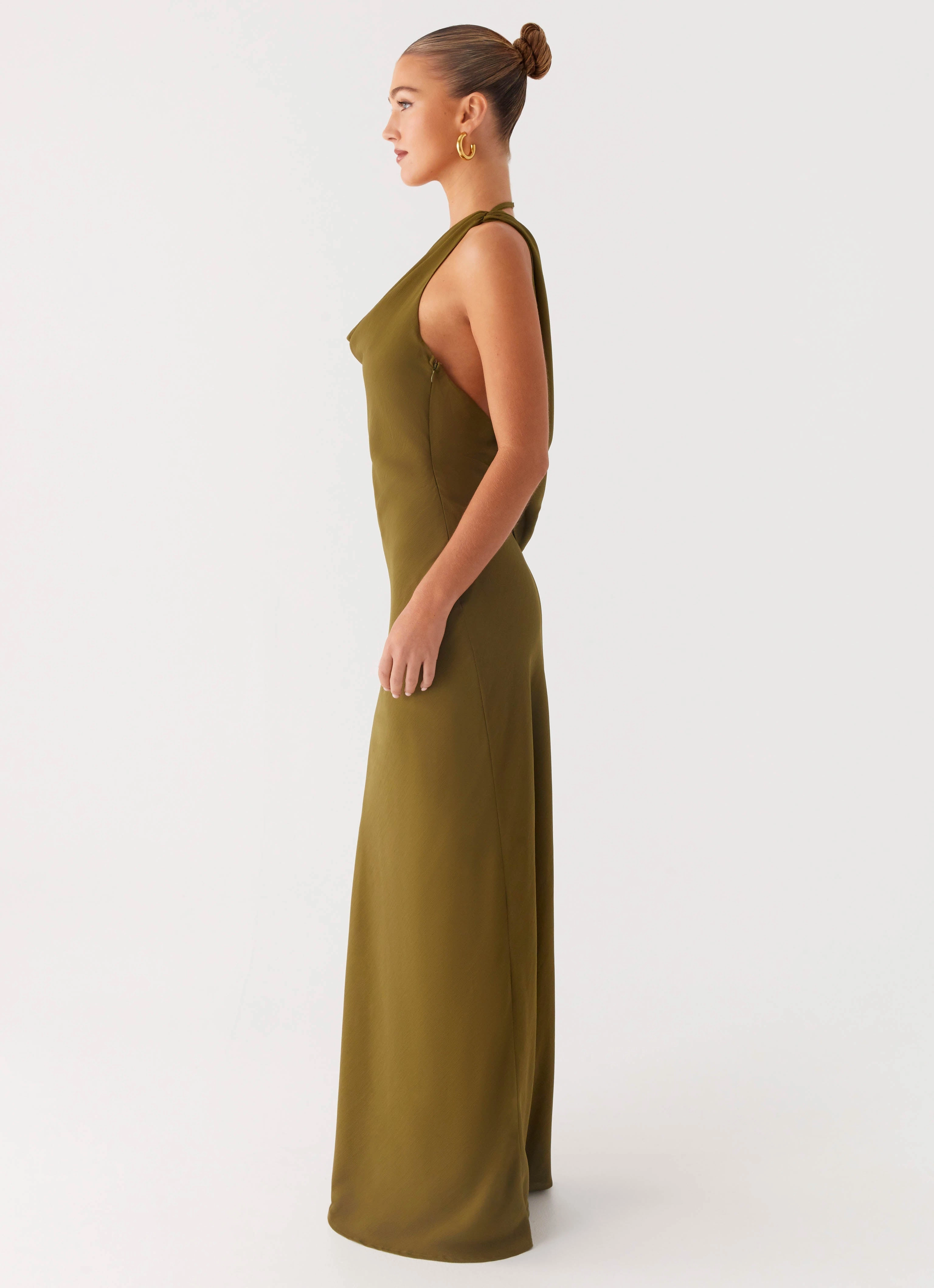 Daily Option Opal Glow Maxi Dress - Khaki
