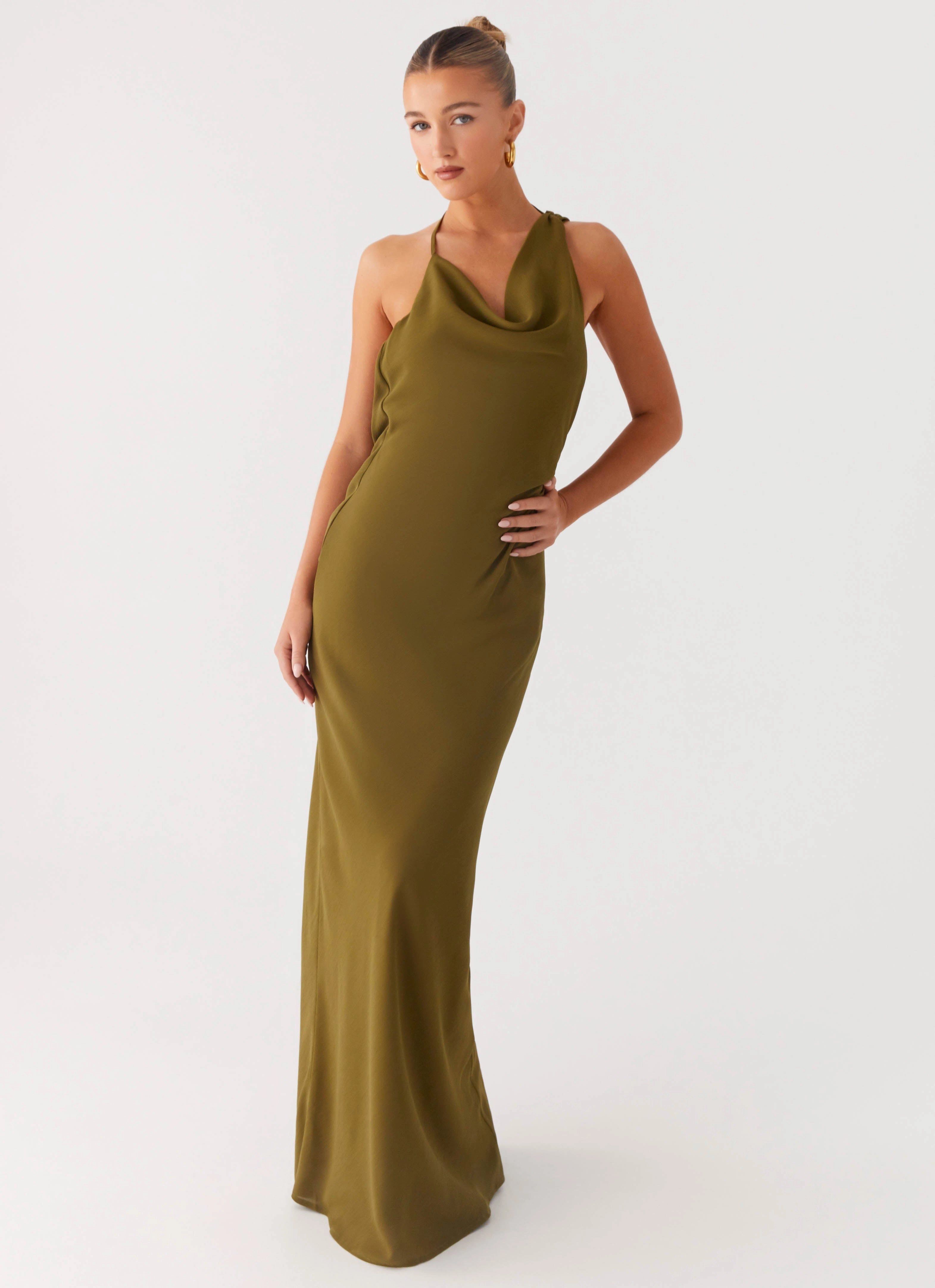 Opal Glow Maxi Dress - Khaki Love Glow