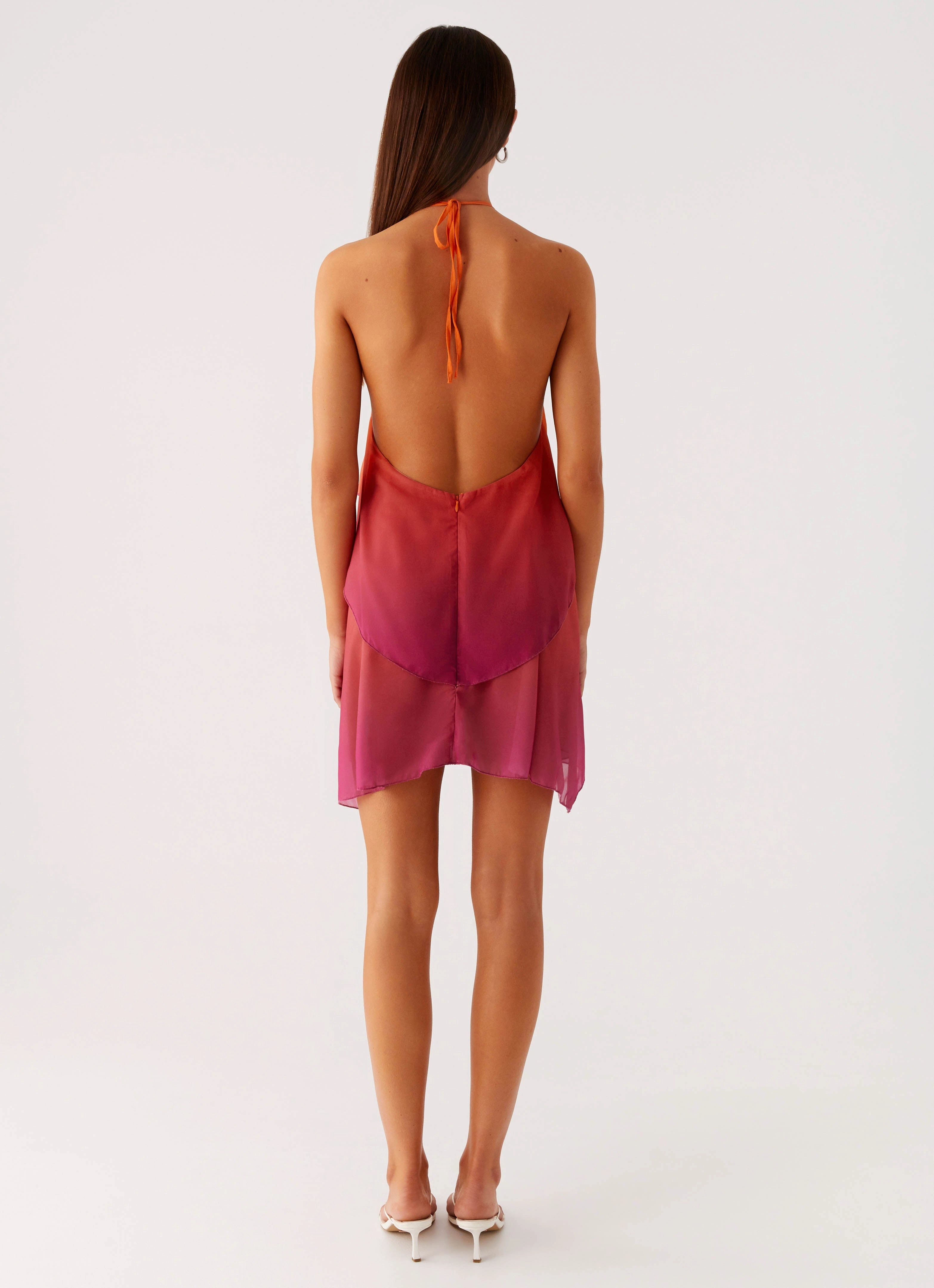 Twin Flame Mini Dress - Orange Gradient Contemporary Design Tailored Fit